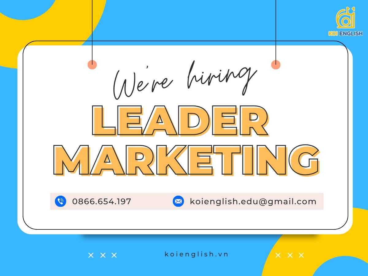 KOI English tuyển dụng Leader Marketing