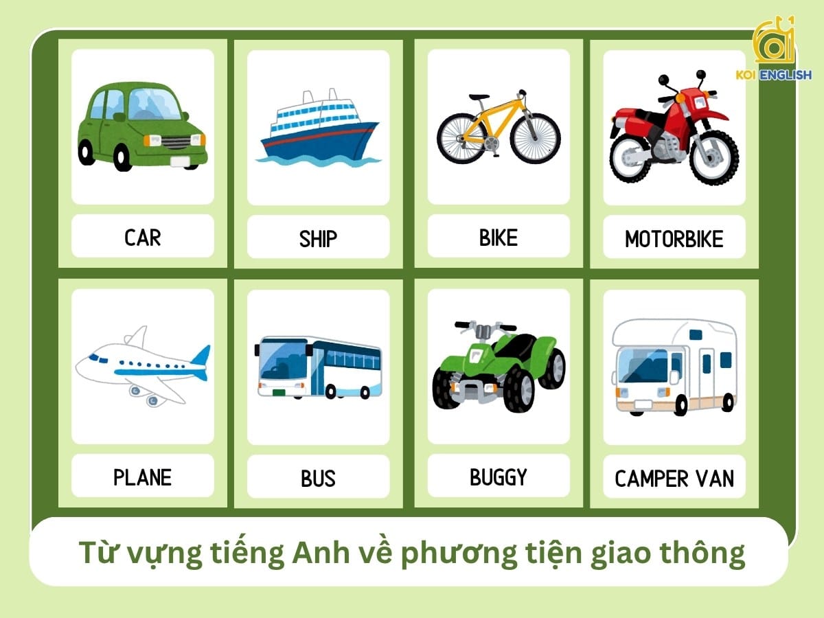 Từ vựng tiếng Anh về các phương tiện giao thông